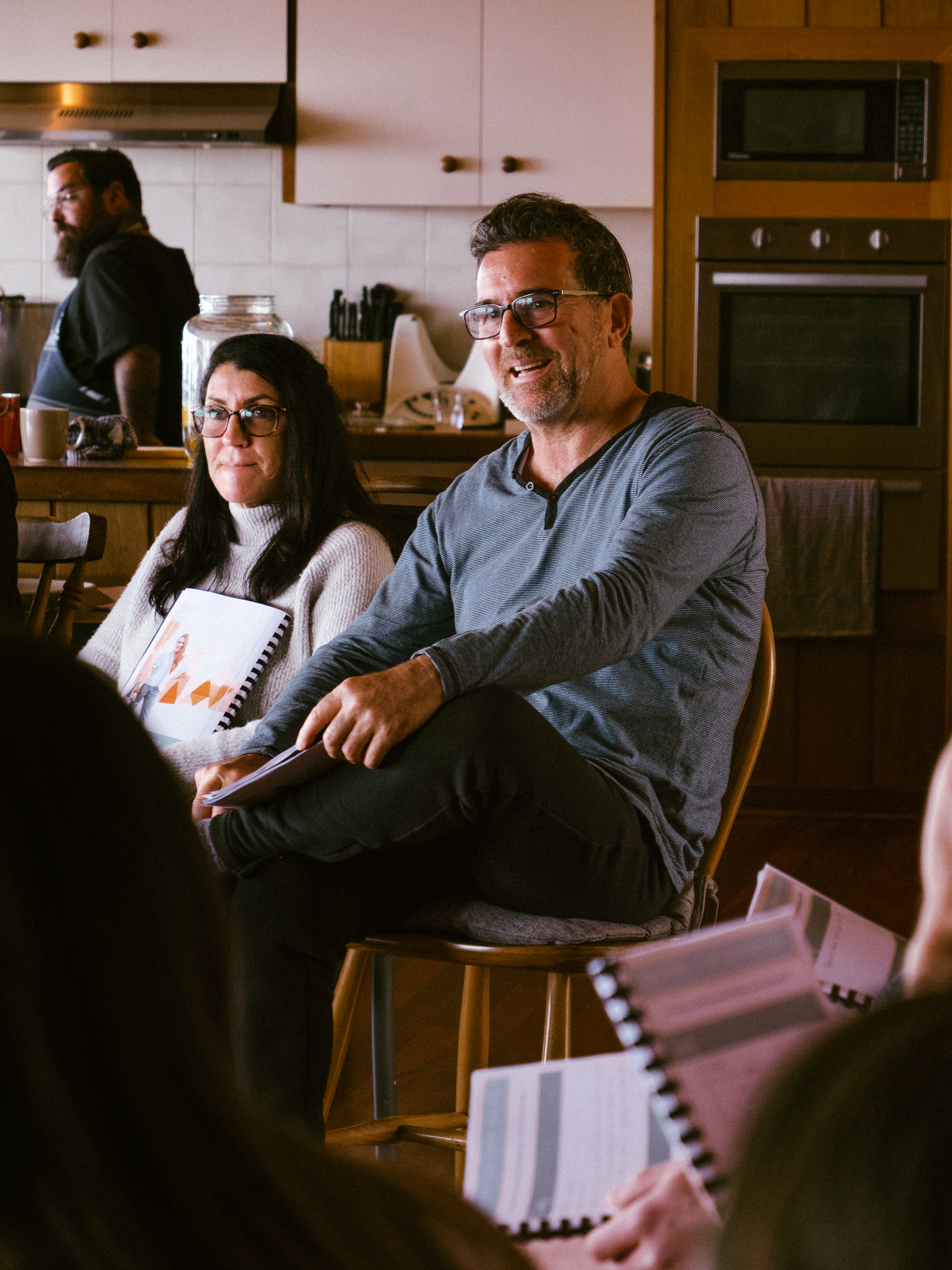 A participant sharing during a small-group session