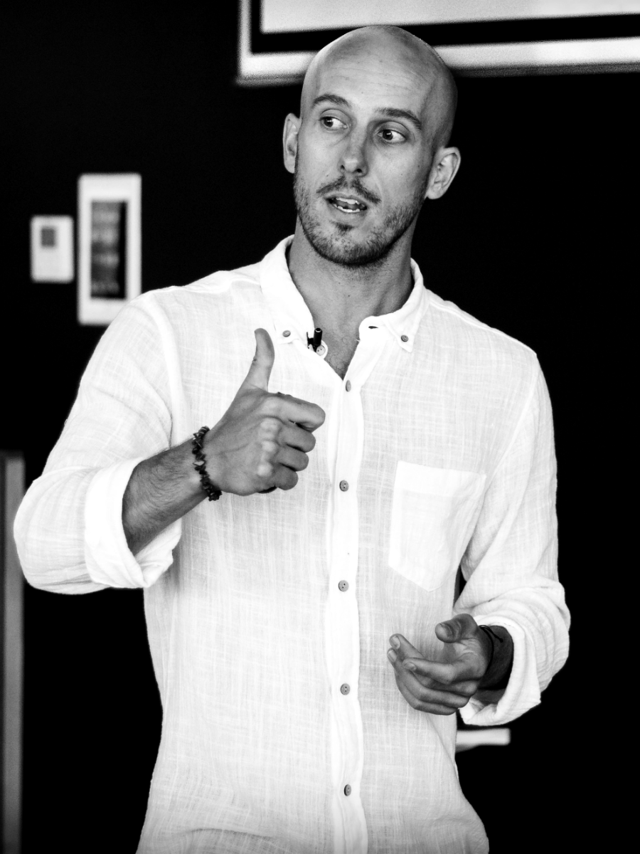 Shaun Kay speaking to a room